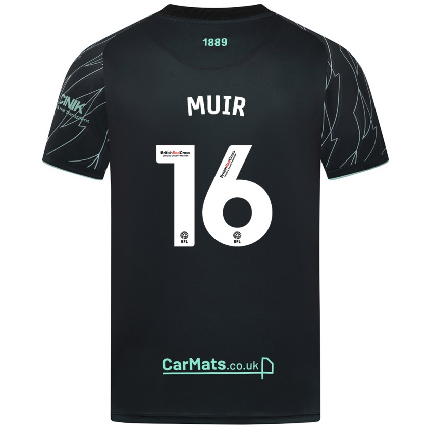 Niño Camiseta Chene Muir #16 Negro Verde 2ª Equipación 2024/25 La Camisa México