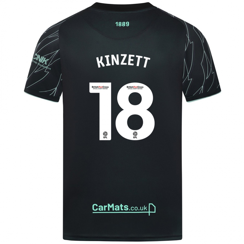 Niño Camiseta Ella Kinzett #18 Negro Verde 2ª Equipación 2024/25 La Camisa México