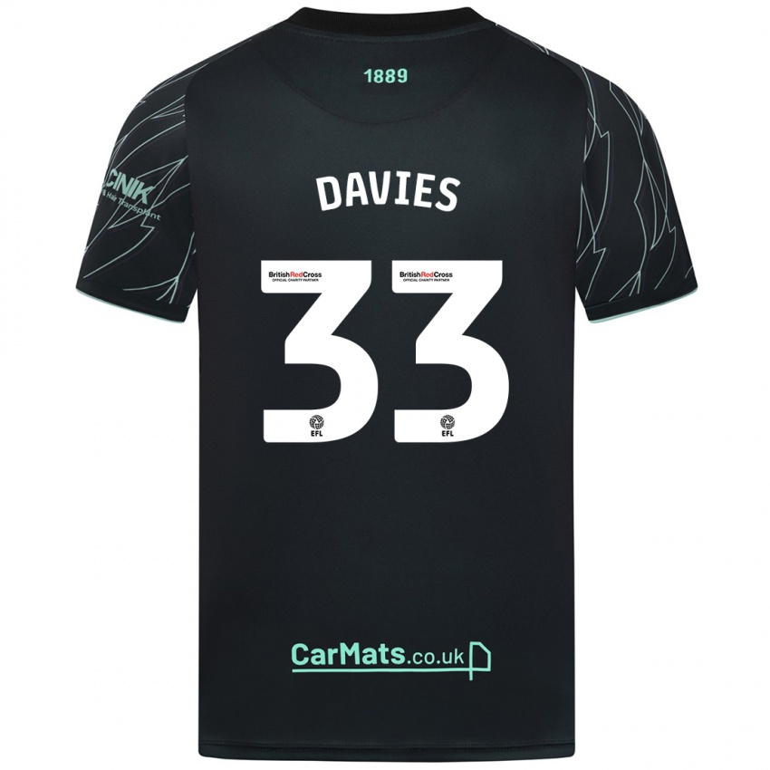 Niño Camiseta Bethan Davies #33 Negro Verde 2ª Equipación 2024/25 La Camisa México