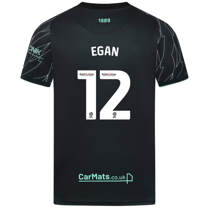 Niño Camiseta John Egan #12 Negro Verde 2ª Equipación 2024/25 La Camisa México