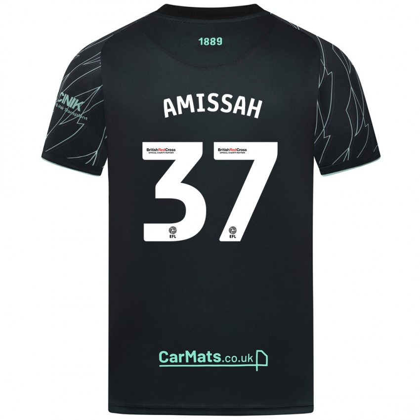 Niño Camiseta Jordan Amissah #37 Negro Verde 2ª Equipación 2024/25 La Camisa México