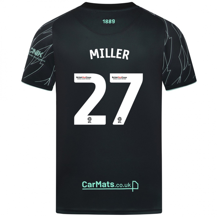 Niño Camiseta Lara Miller #27 Negro Verde 2ª Equipación 2024/25 La Camisa México