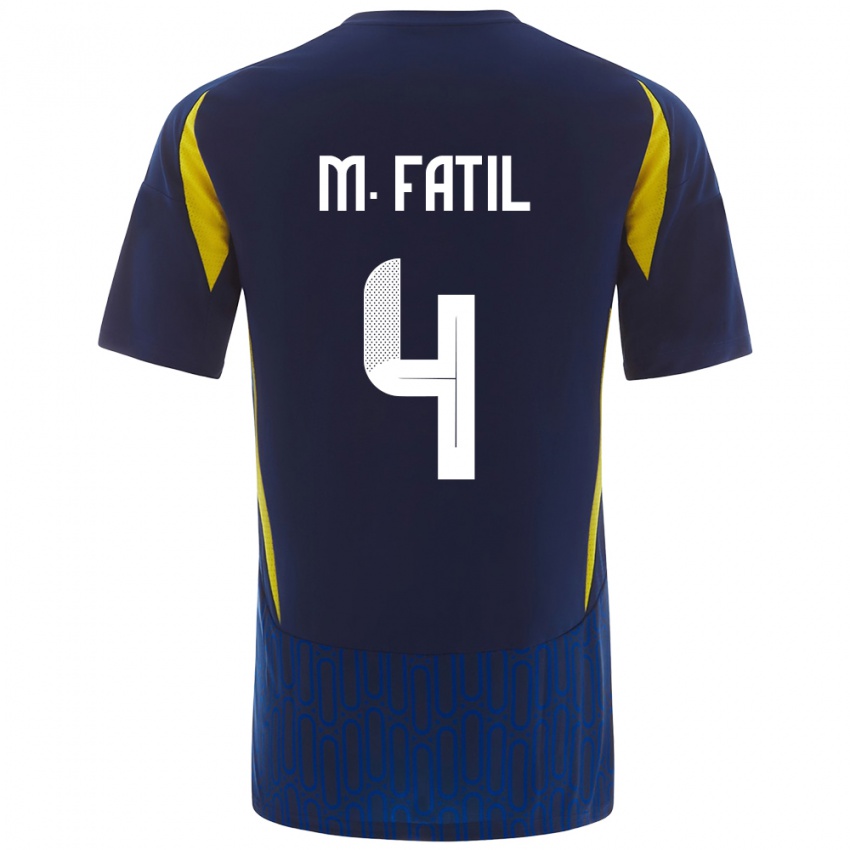 Niño Camiseta Mohammed Al-Fatil #4 Azul Amarillo 2ª Equipación 2024/25 La Camisa México