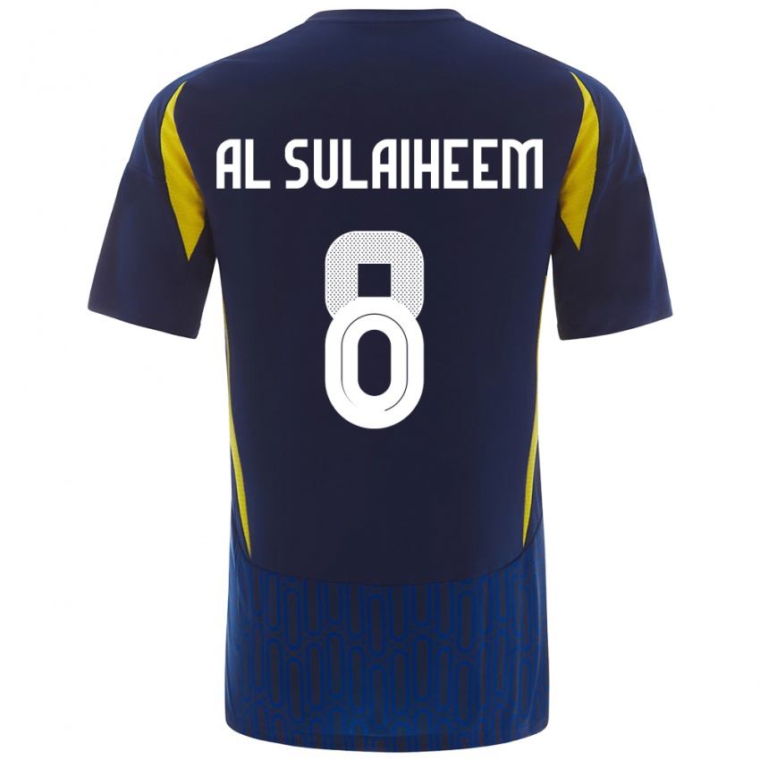 Niño Camiseta Abdulmajeed Al-Sulayhim #8 Azul Amarillo 2ª Equipación 2024/25 La Camisa México