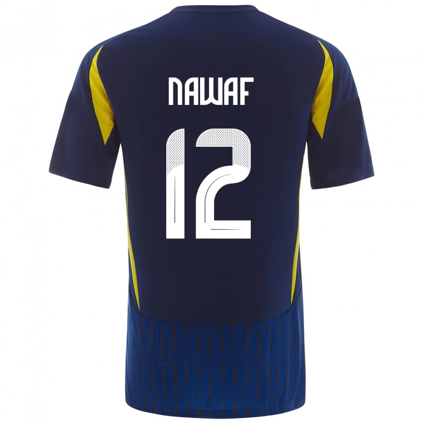 Niño Camiseta Nawaf Al-Boushal #12 Azul Amarillo 2ª Equipación 2024/25 La Camisa México