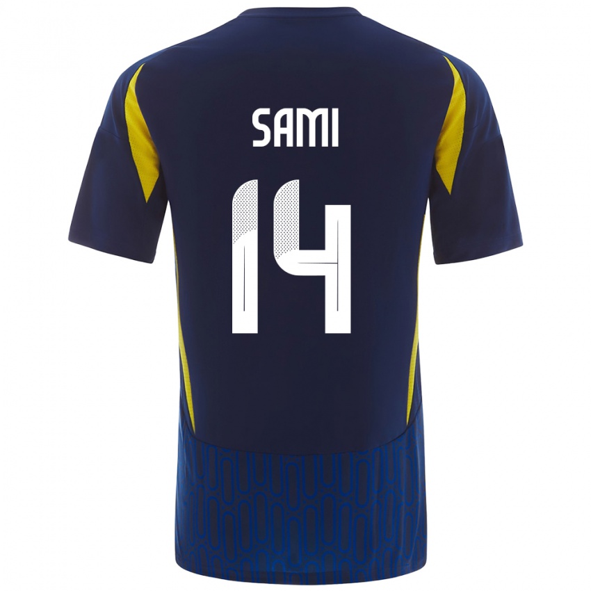 Niño Camiseta Sami Al-Najei #14 Azul Amarillo 2ª Equipación 2024/25 La Camisa México