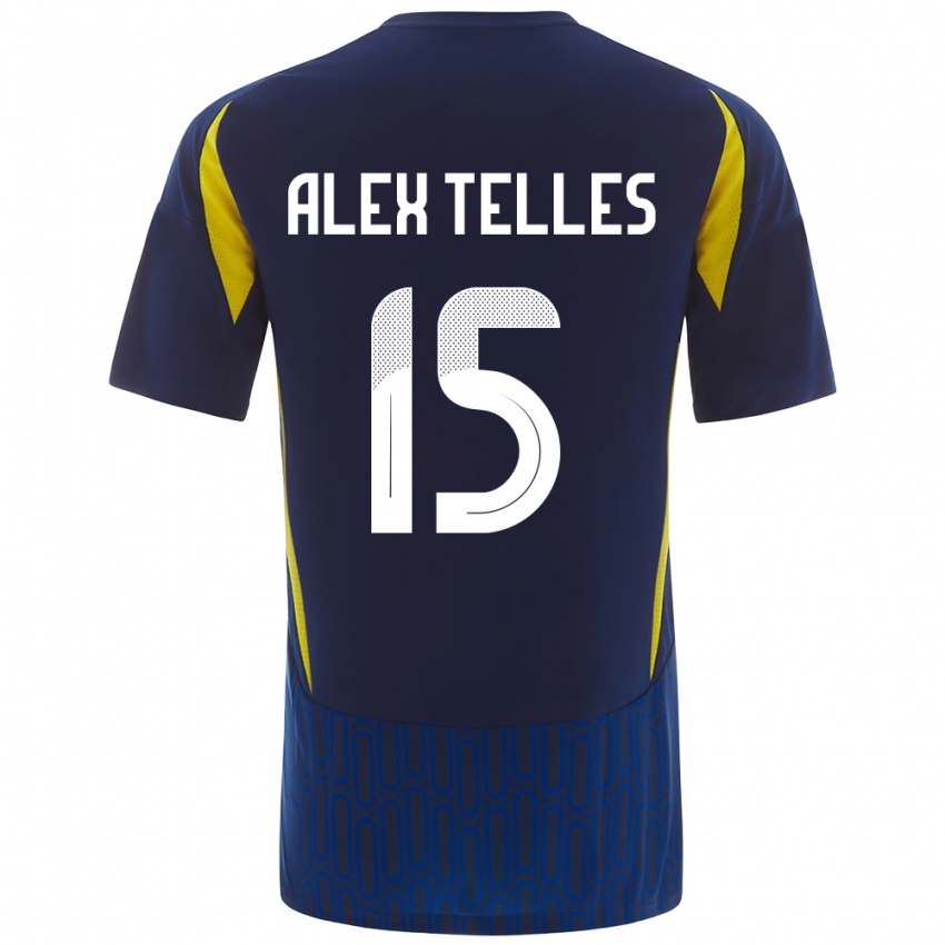 Niño Camiseta Alex Telles #15 Azul Amarillo 2ª Equipación 2024/25 La Camisa México