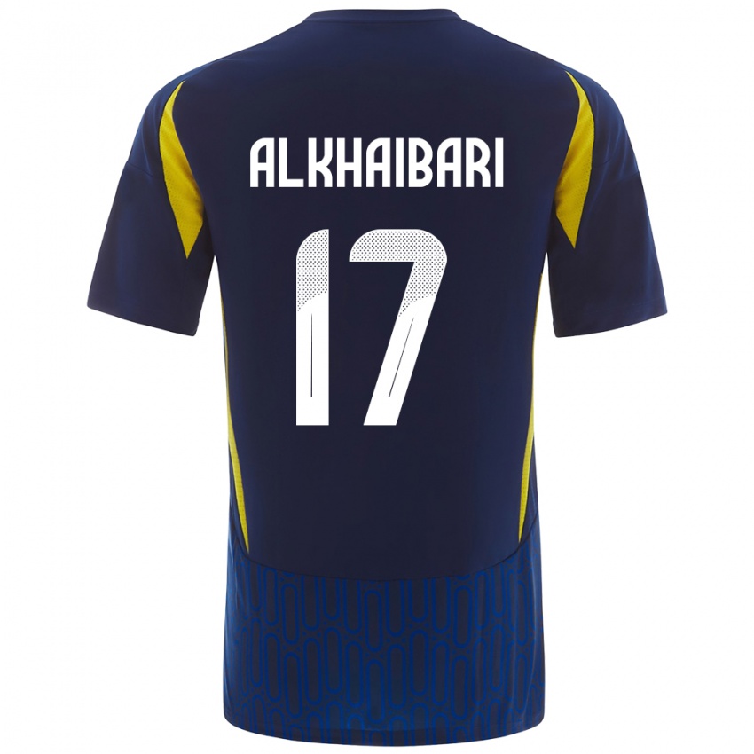 Niño Camiseta Abdullah Al-Khaibari #17 Azul Amarillo 2ª Equipación 2024/25 La Camisa México