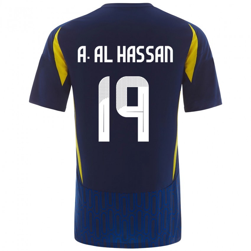 Niño Camiseta Ali Al-Hassan #19 Azul Amarillo 2ª Equipación 2024/25 La Camisa México