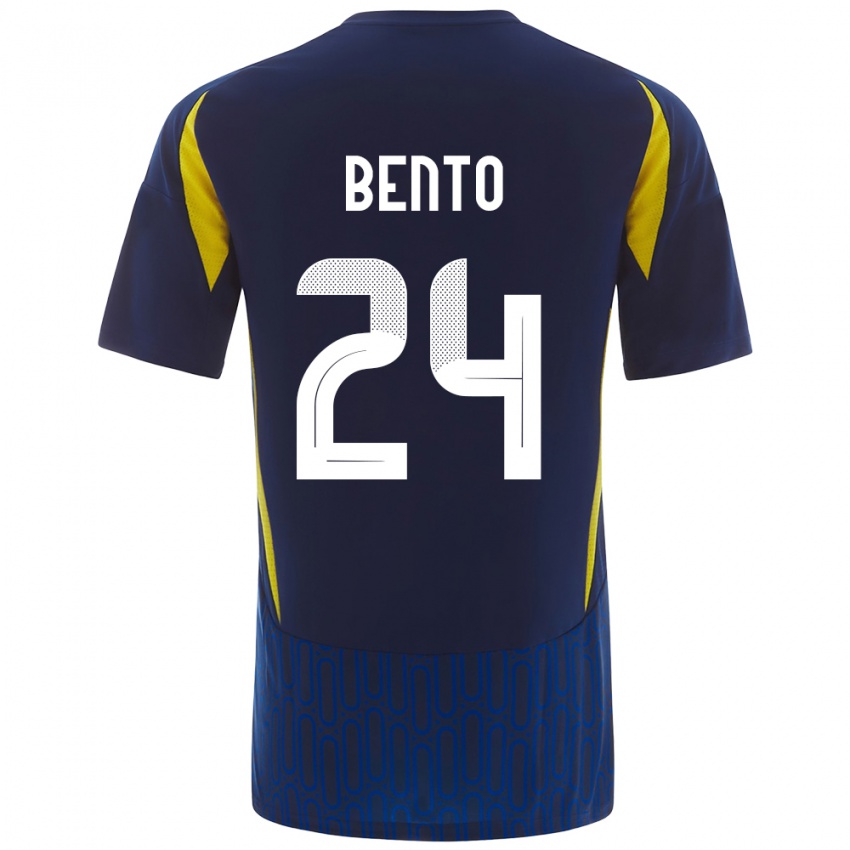 Niño Camiseta Bento #24 Azul Amarillo 2ª Equipación 2024/25 La Camisa México