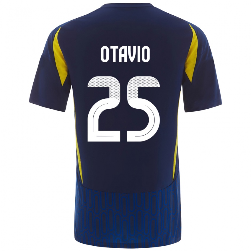 Niño Camiseta Otavio #25 Azul Amarillo 2ª Equipación 2024/25 La Camisa México