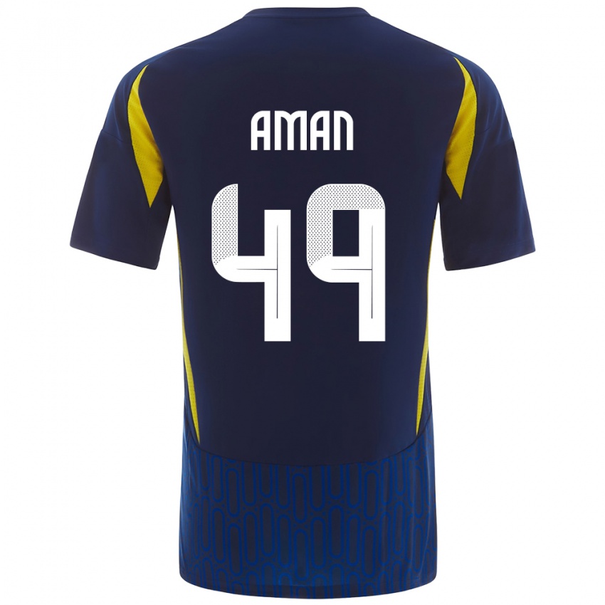 Niño Camiseta Awad Aman #49 Azul Amarillo 2ª Equipación 2024/25 La Camisa México