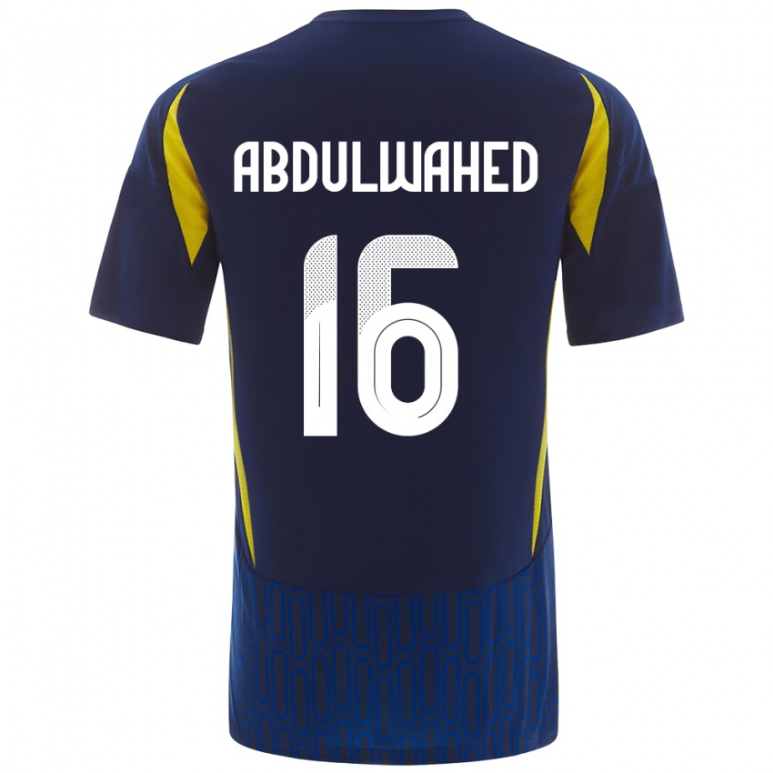 Niño Camiseta Ghader Abdulwahed #16 Azul Amarillo 2ª Equipación 2024/25 La Camisa México