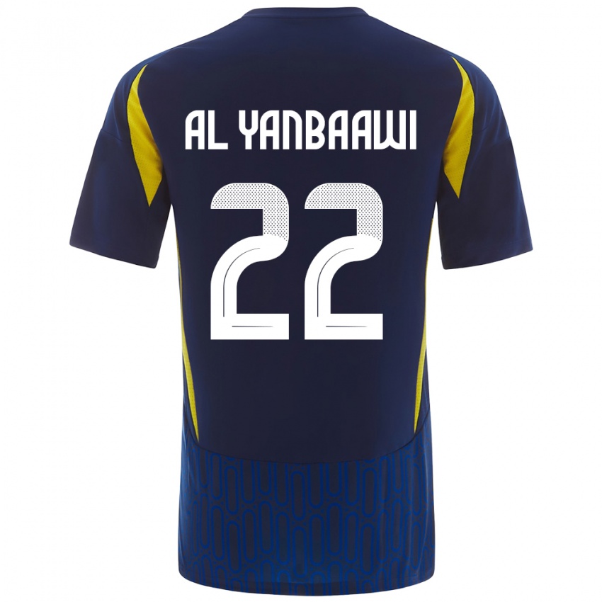 Niño Camiseta Tahani Al-Yanbaawi #22 Azul Amarillo 2ª Equipación 2024/25 La Camisa México