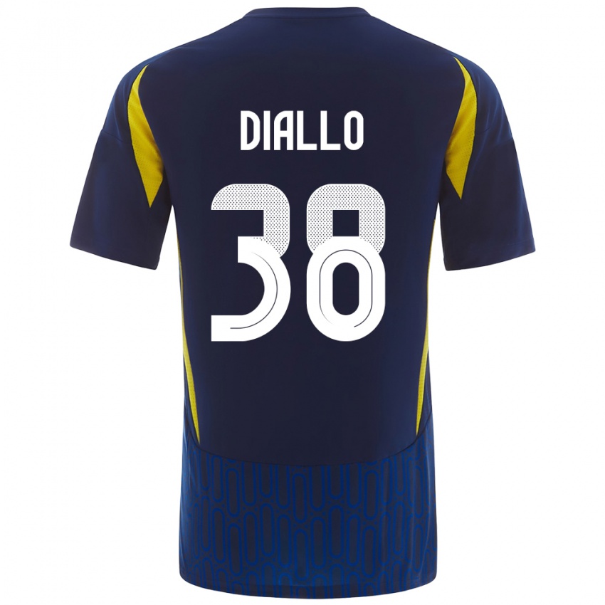 Niño Camiseta Aminata Diallo #38 Azul Amarillo 2ª Equipación 2024/25 La Camisa México