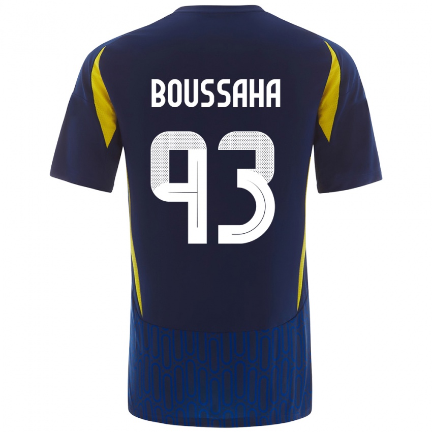 Niño Camiseta Lina Boussaha #93 Azul Amarillo 2ª Equipación 2024/25 La Camisa México