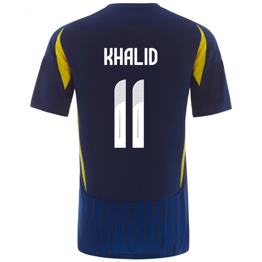 Niño Camiseta Khalid Al-Ghannam #11 Azul Amarillo 2ª Equipación 2024/25 La Camisa México