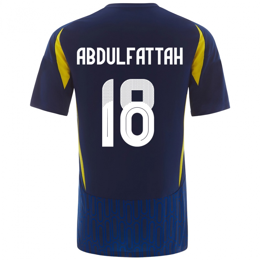 Niño Camiseta Abdulfattah Adam #18 Azul Amarillo 2ª Equipación 2024/25 La Camisa México