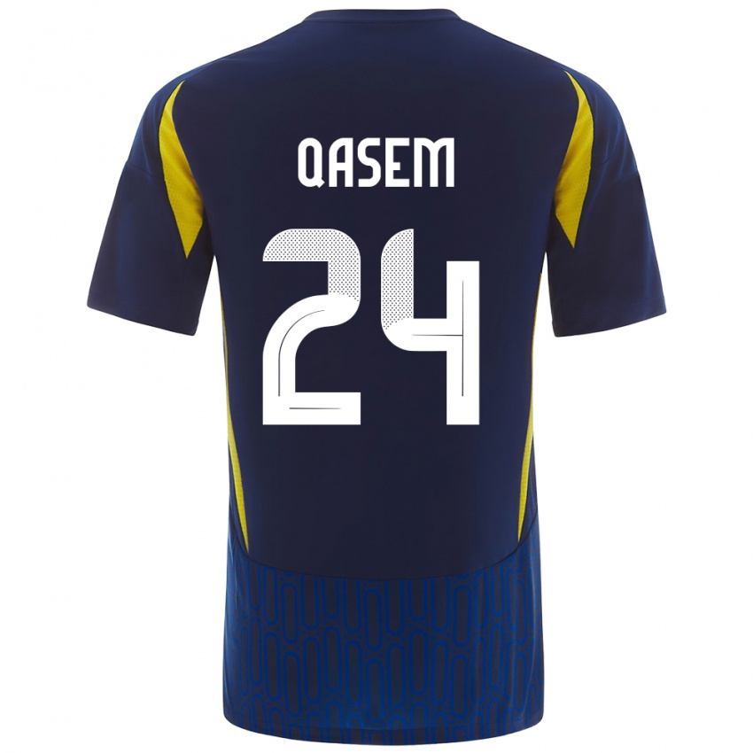 Niño Camiseta Mohammed Qasem #24 Azul Amarillo 2ª Equipación 2024/25 La Camisa México