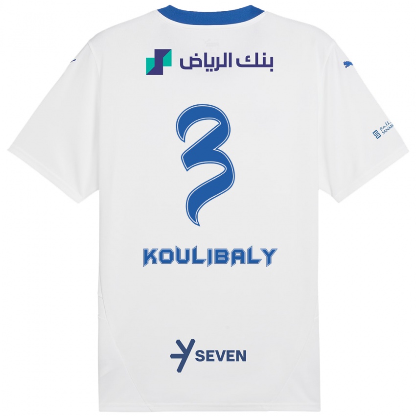 Niño Camiseta Kalidou Koulibaly #3 Blanco Azul 2ª Equipación 2024/25 La Camisa México