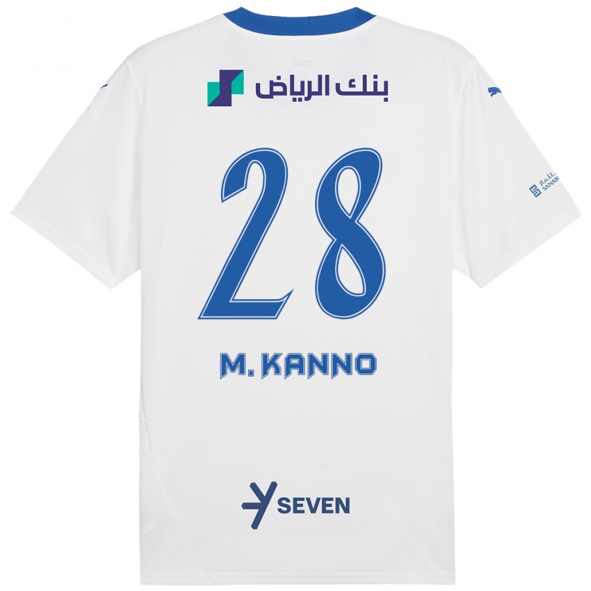 Niño Camiseta Mohamed Kanno #28 Blanco Azul 2ª Equipación 2024/25 La Camisa México