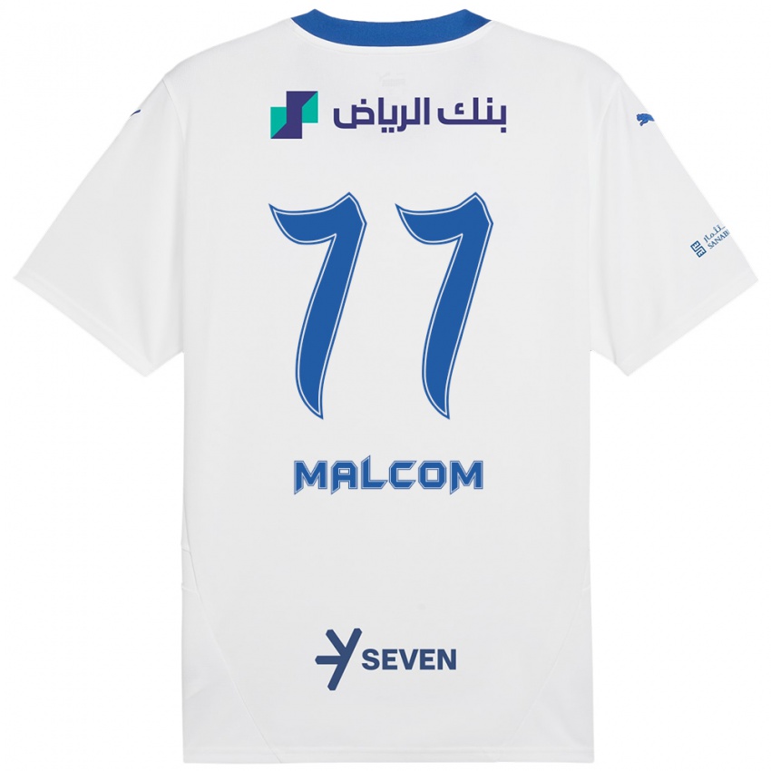 Niño Camiseta Malcom #77 Blanco Azul 2ª Equipación 2024/25 La Camisa México