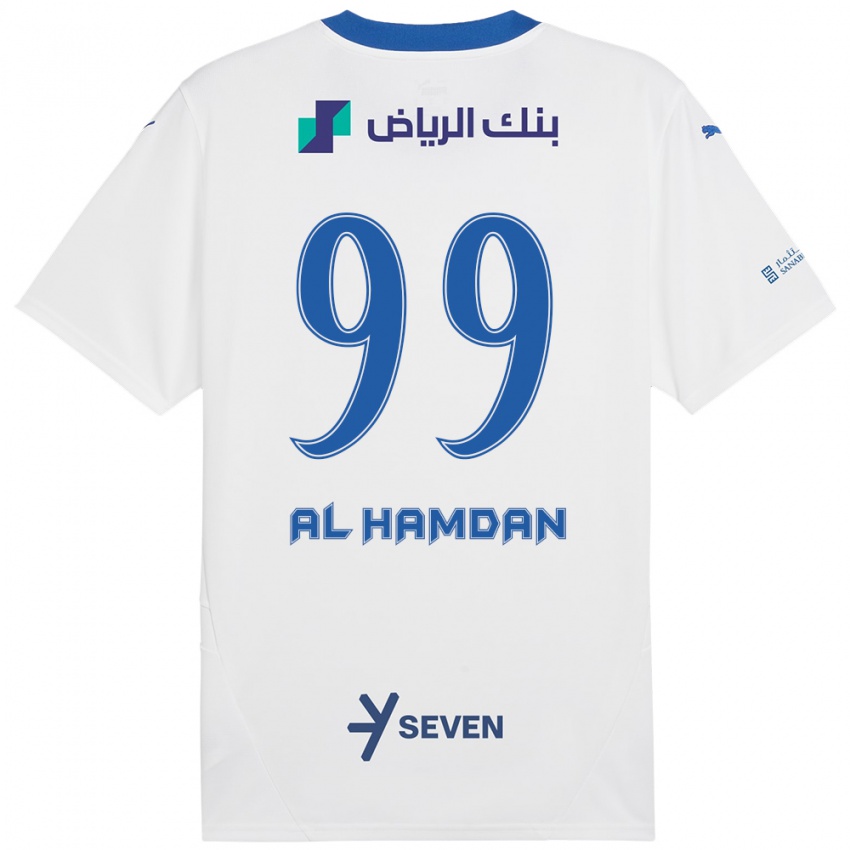 Niño Camiseta Abdullah Al-Hamdan #99 Blanco Azul 2ª Equipación 2024/25 La Camisa México