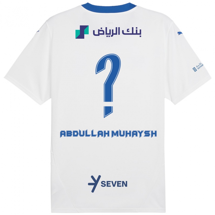 Niño Camiseta Mohammed Abdullah Muhaysh #0 Blanco Azul 2ª Equipación 2024/25 La Camisa México