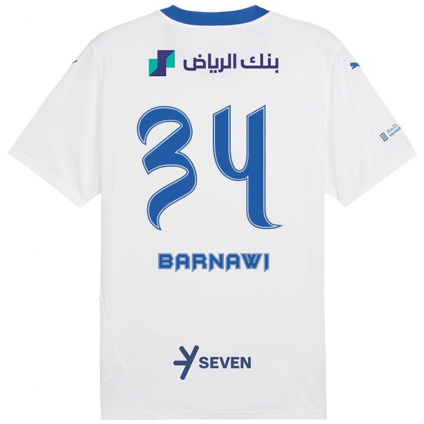 Niño Camiseta Saleh Barnawi #34 Blanco Azul 2ª Equipación 2024/25 La Camisa México