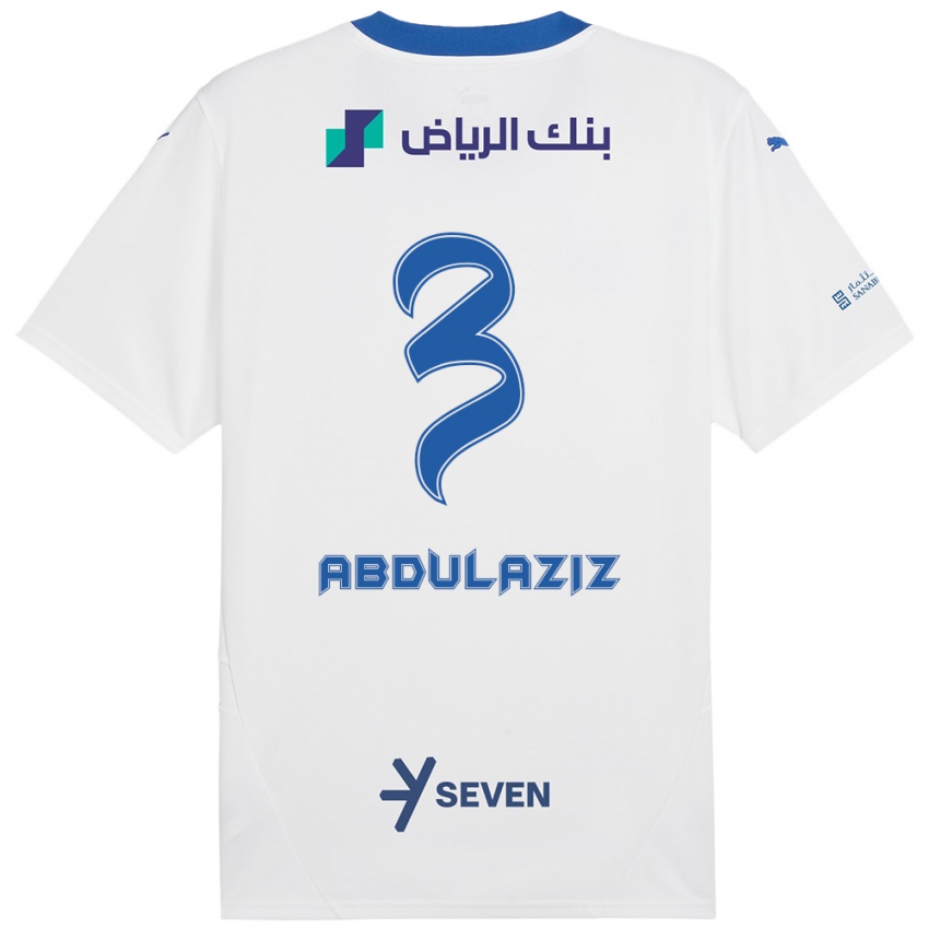 Niño Camiseta Al Jawhara Abdulaziz #3 Blanco Azul 2ª Equipación 2024/25 La Camisa México