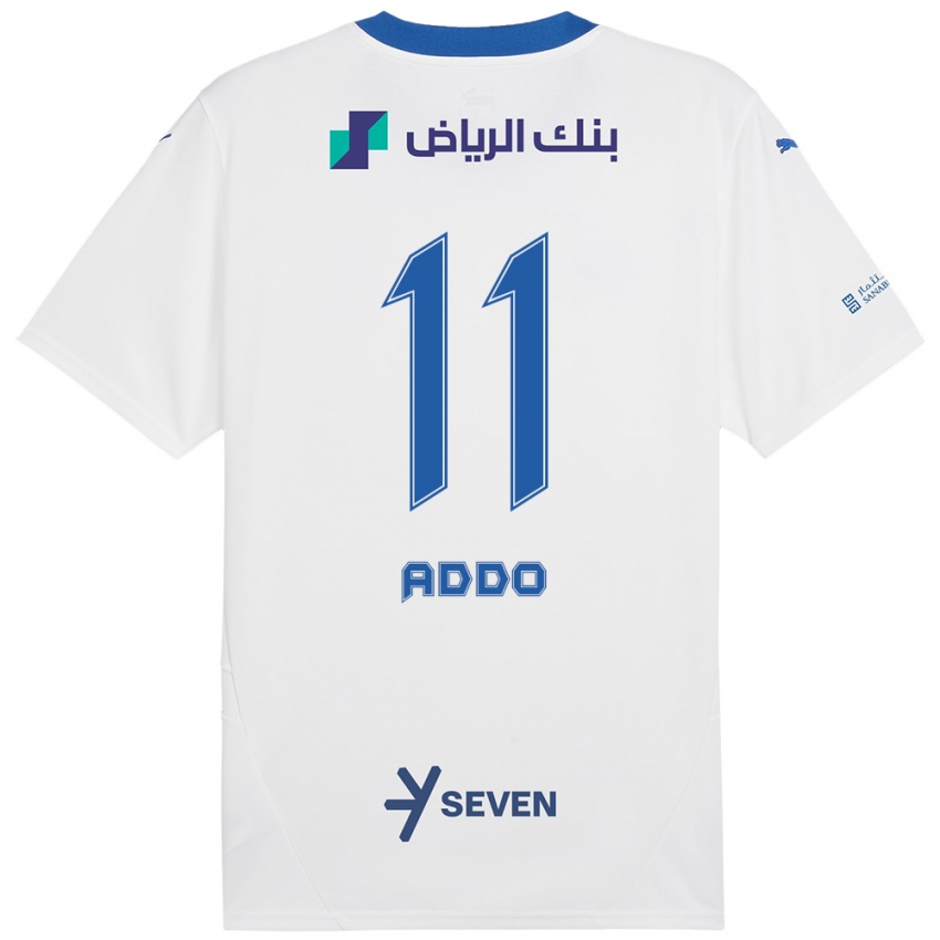 Niño Camiseta Elizabeth Addo #11 Blanco Azul 2ª Equipación 2024/25 La Camisa México