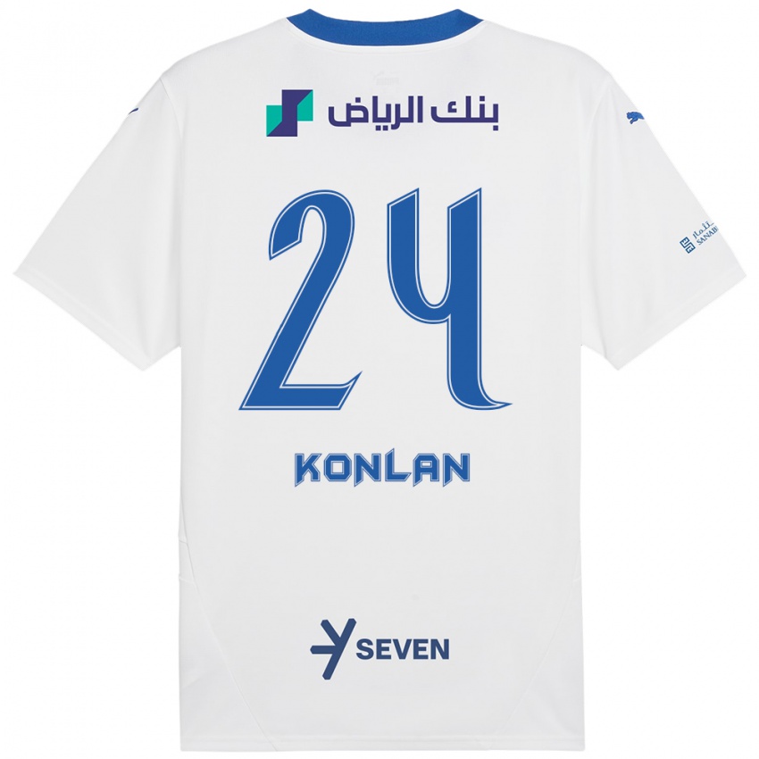 Niño Camiseta Cynthia Konlan #24 Blanco Azul 2ª Equipación 2024/25 La Camisa México