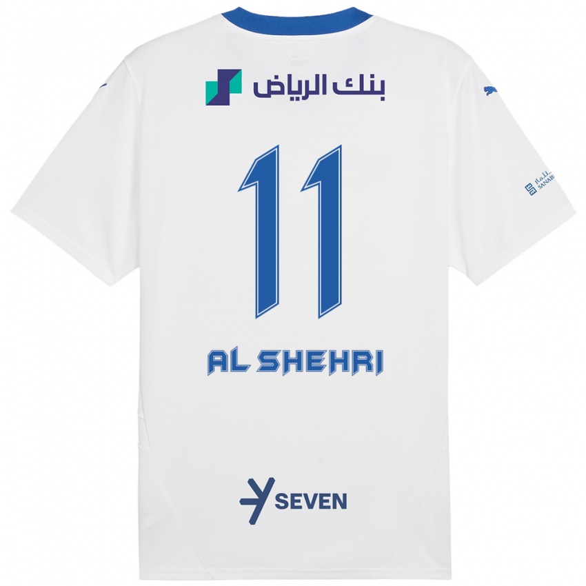 Niño Camiseta Saleh Al-Shehri #11 Blanco Azul 2ª Equipación 2024/25 La Camisa México