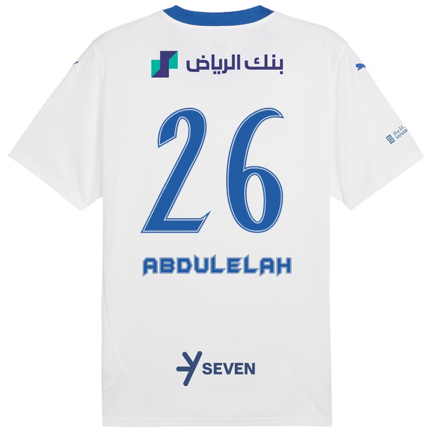 Niño Camiseta Abdulelah Al-Malki #26 Blanco Azul 2ª Equipación 2024/25 La Camisa México