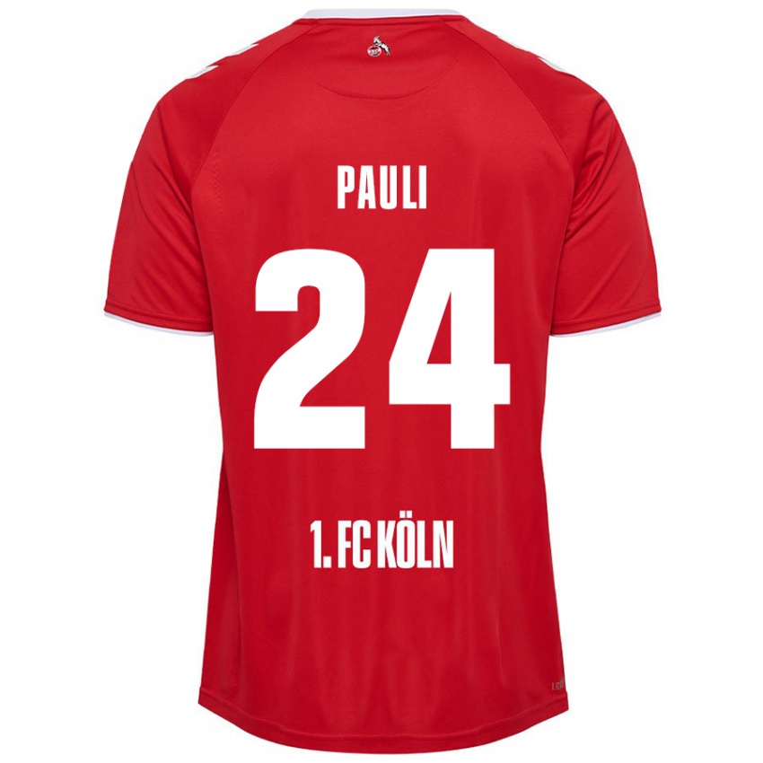 Niño Camiseta Julian Pauli #24 Rojo Blanco 2ª Equipación 2024/25 La Camisa México