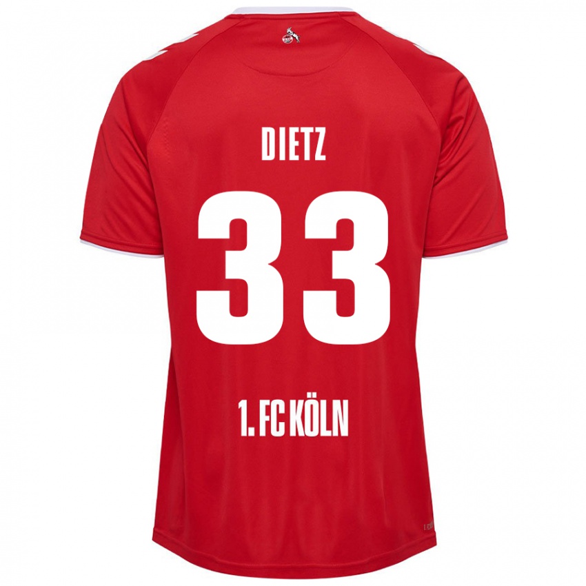 Niño Camiseta Florian Dietz #33 Rojo Blanco 2ª Equipación 2024/25 La Camisa México