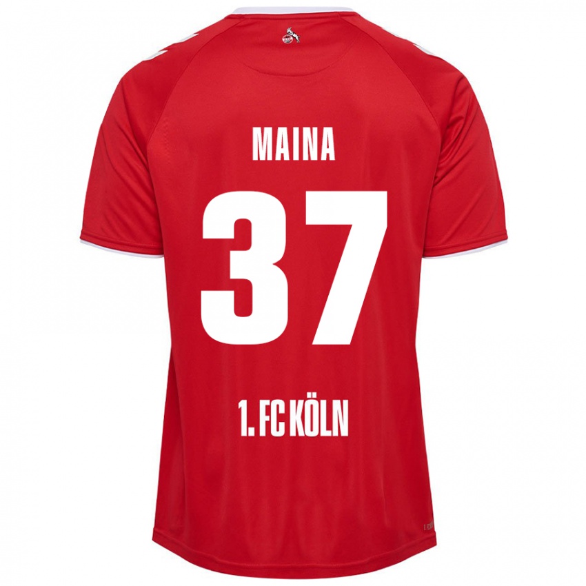 Niño Camiseta Linton Maina #37 Rojo Blanco 2ª Equipación 2024/25 La Camisa México