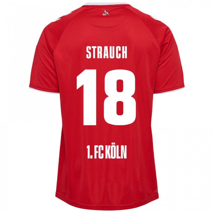 Niño Camiseta Georg Strauch #18 Rojo Blanco 2ª Equipación 2024/25 La Camisa México