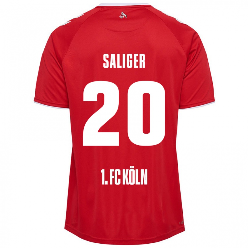 Niño Camiseta Jonas Saliger #20 Rojo Blanco 2ª Equipación 2024/25 La Camisa México