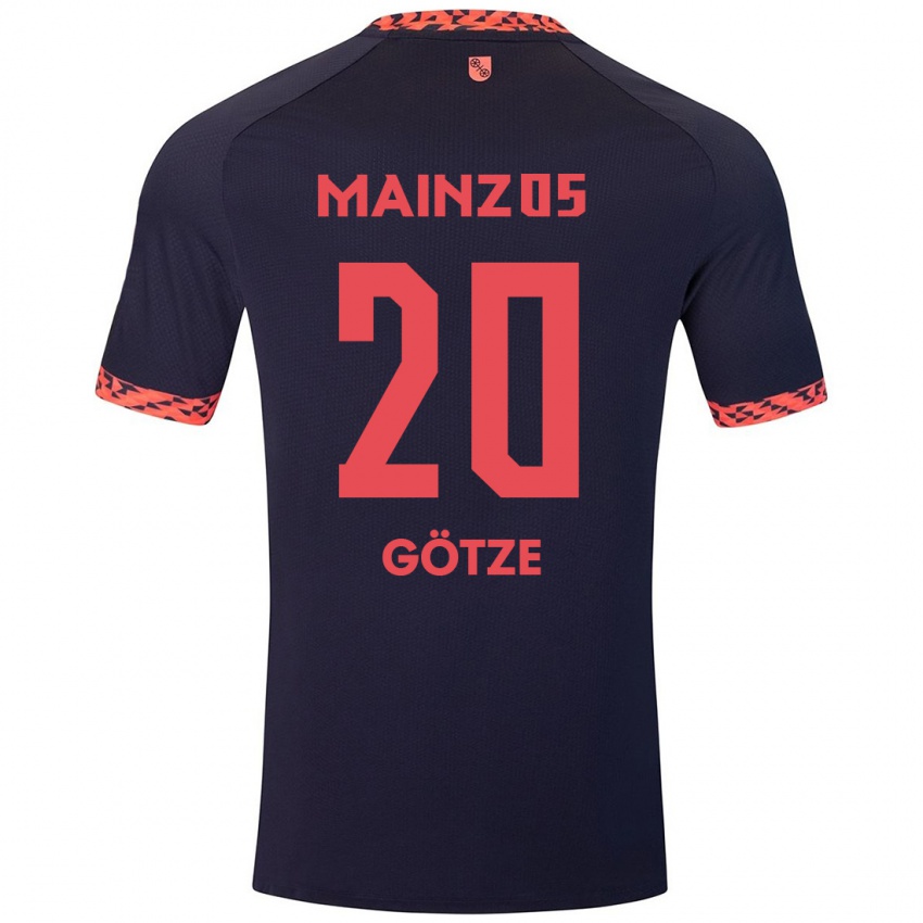 Niño Camiseta Justus Götze #20 Azul Coral Rojo 2ª Equipación 2024/25 La Camisa México