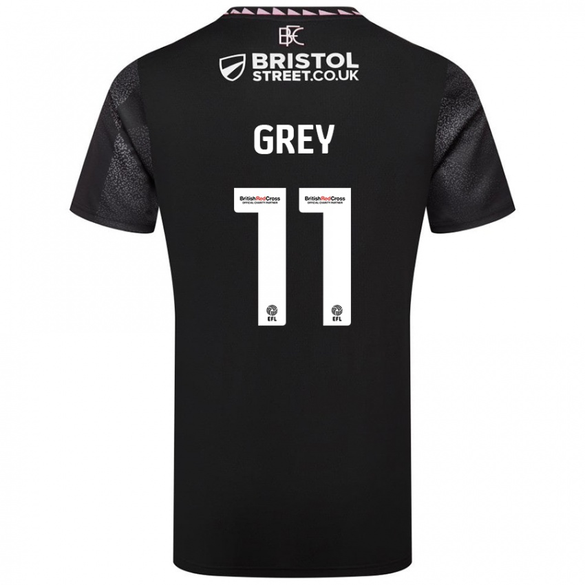 Niño Camiseta Anna Grey #11 Negro 2ª Equipación 2024/25 La Camisa México