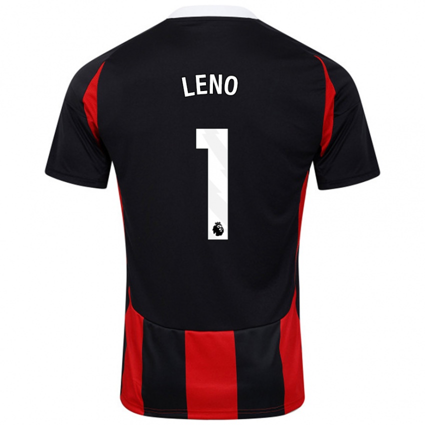 Niño Camiseta Bernd Leno #1 Negro Rojo 2ª Equipación 2024/25 La Camisa México