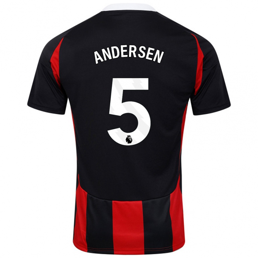 Niño Camiseta Joachim Andersen #5 Negro Rojo 2ª Equipación 2024/25 La Camisa México