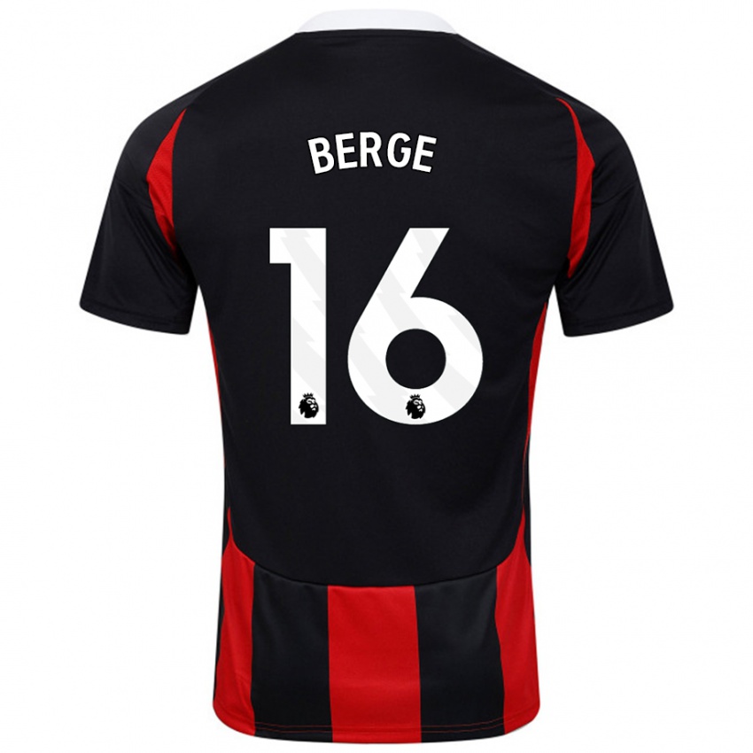 Niño Camiseta Sander Berge #16 Negro Rojo 2ª Equipación 2024/25 La Camisa México