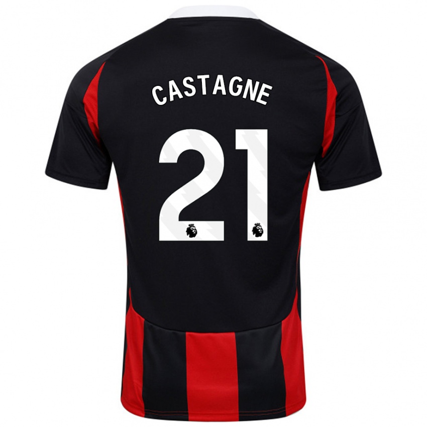 Niño Camiseta Timothy Castagne #21 Negro Rojo 2ª Equipación 2024/25 La Camisa México