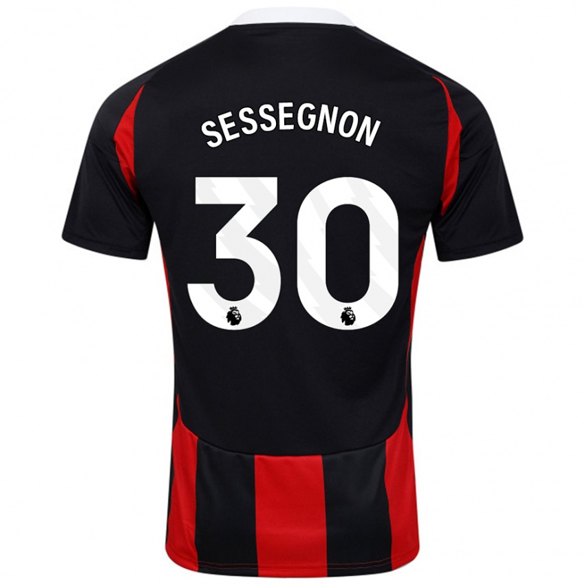 Niño Camiseta Ryan Sessegnon #30 Negro Rojo 2ª Equipación 2024/25 La Camisa México