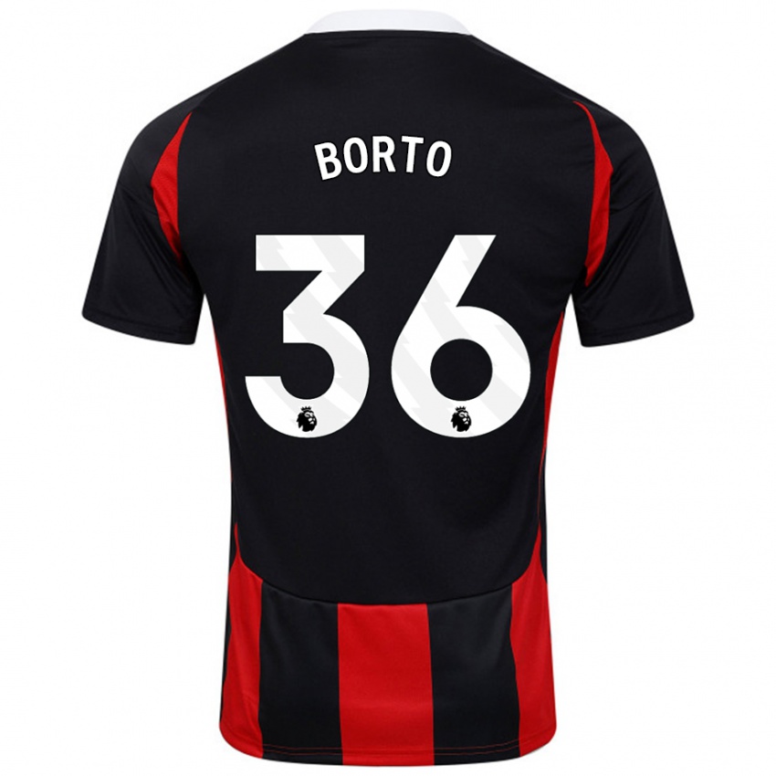 Niño Camiseta Alex Borto #36 Negro Rojo 2ª Equipación 2024/25 La Camisa México