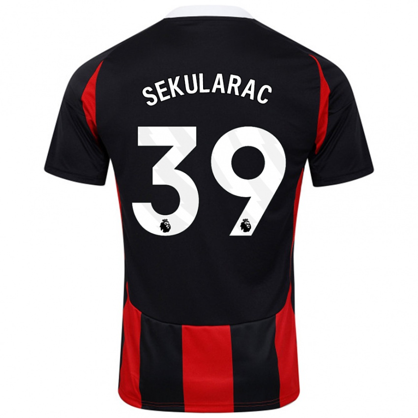 Niño Camiseta Kristian Sekularac #39 Negro Rojo 2ª Equipación 2024/25 La Camisa México