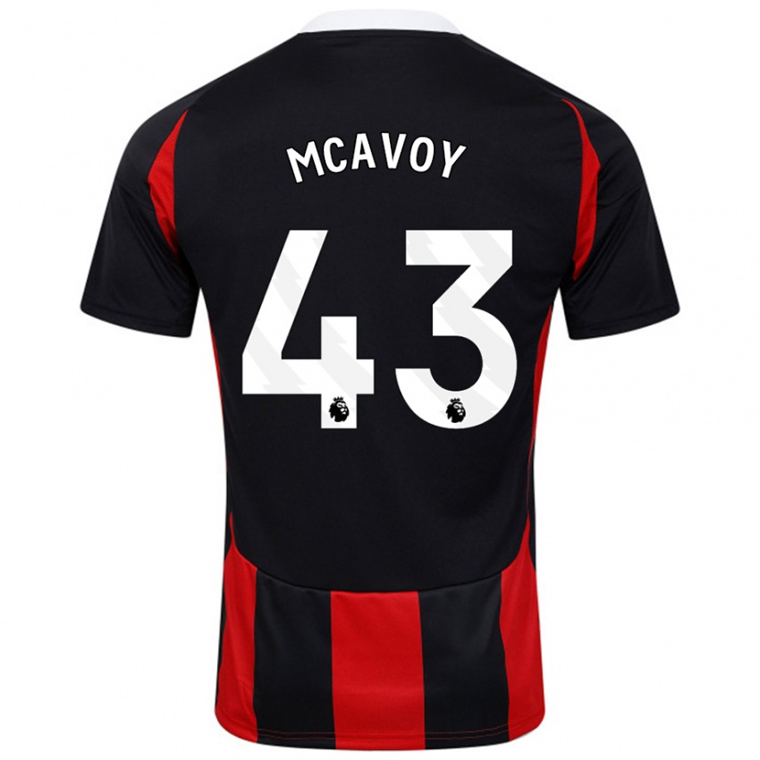 Niño Camiseta Connor Mcavoy #43 Negro Rojo 2ª Equipación 2024/25 La Camisa México