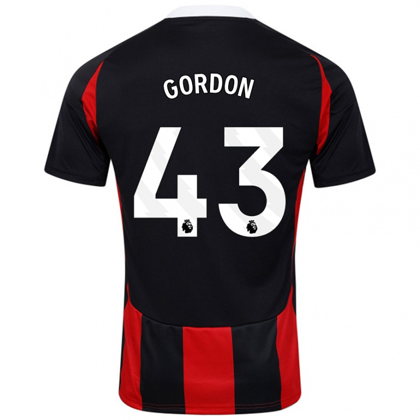 Niño Camiseta Lemar Gordon #43 Negro Rojo 2ª Equipación 2024/25 La Camisa México